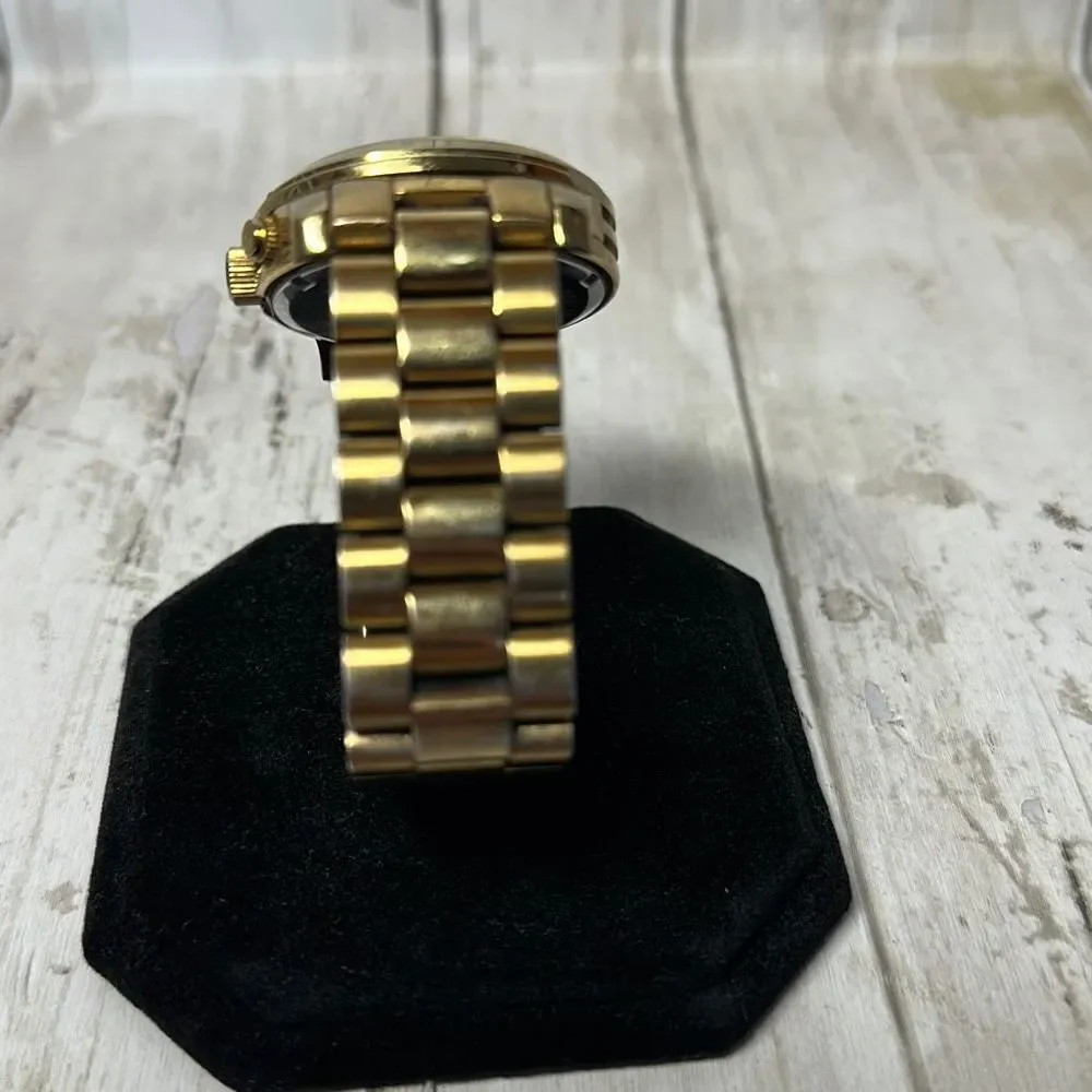 Michael Kors Mid-Size Runway MK5055‎ Wrist Watch Chronograph Gold NEEDS BATTERY